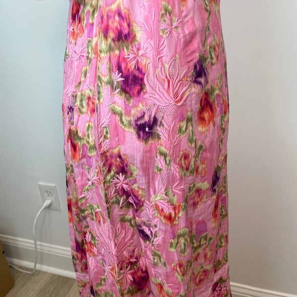 LoveShackFancy Floral Lace Mariata Maxi Dress In Wild Pink Rose Size 6 New - Picture 9 of 16